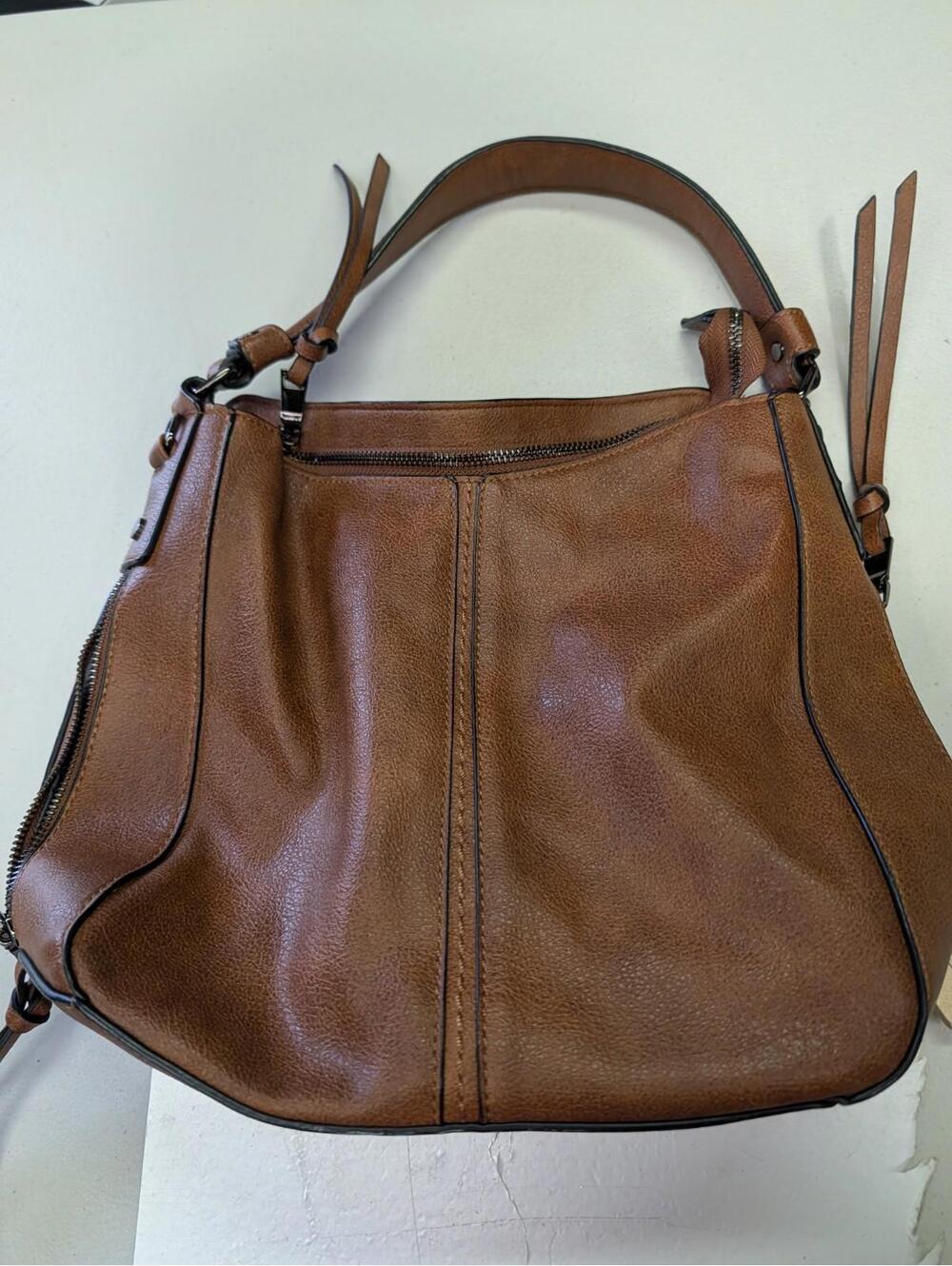 REALER Med. Faux Leather Hobo Bag Crossbody & Shoulder Strap Multi-Pockets